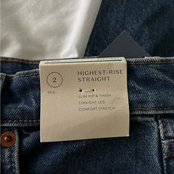 NWT Universal Thread High-rise Straight Leg Medium/Dark Blue Wash Denim Jeans - Picture 7 of 8